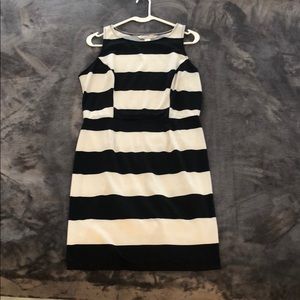 Black and white striped dress